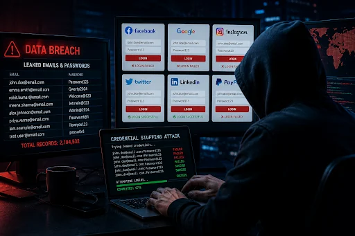 Visual for this record: Reused passwords let one credential-stuffing attack reach millions