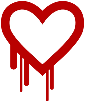 The original red bleeding-heart mark used for the Heartbleed vulnerability